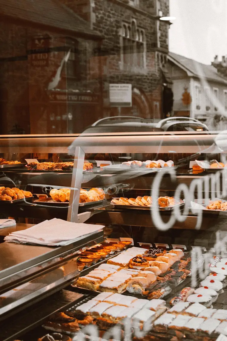 Fresh bread and pastries on the Levain counter